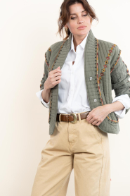 ba&sh |  Padded jacket with embroidery Cocoon | green | Picture 6