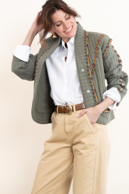 ba&sh |  Padded jacket with embroidery Cocoon | green | Picture 7