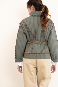 ba&sh |  Padded jacket with embroidery Cocoon | green | Picture 9