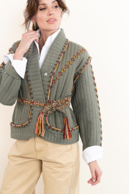 ba&sh |  Padded jacket with embroidery Cocoon | green | Picture 10