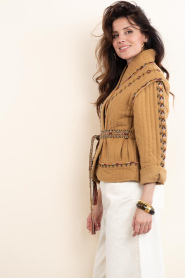 ba&sh |  Padded jacket with embroidery Cocoon | camel | Picture 6