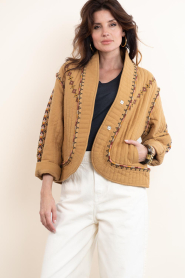 ba&sh |  Padded jacket with embroidery Cocoon | camel | Picture 5