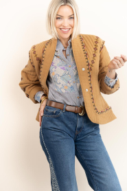 ba&sh |  Padded jacket with embroidery Cocoon | camel | Picture 8