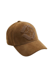 ba&sh |  Suede cap with embroidery Harsha | brown | Picture 1