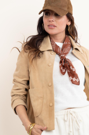 ba&sh |  Suede cap with embroidery Harsha | brown | Picture 3