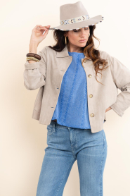 ba&sh :  Hat with embroidery Hamy | beige - img4