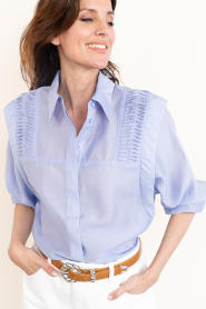 Copenhagen Muse | Lyocell blouse Molly | blauw | Afbeelding 5
