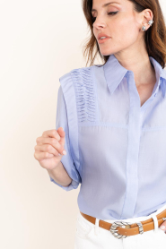 Copenhagen Muse | Lyocell blouse Molly | blauw | Afbeelding 6