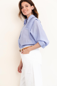 Copenhagen Muse | Lyocell blouse Molly | blauw | Afbeelding 7