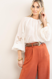 Copenhagen Muse :  Top with balloon sleeves and embroidery Molly | natural - img5