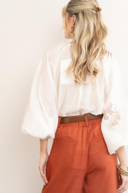 Copenhagen Muse :  Top with balloon sleeves and embroidery Molly | natural - img9