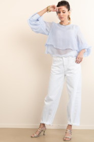 Copenhagen Muse :  Lyocell top with puff sleeves Tilly | blue - img3