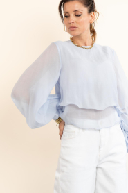 Copenhagen Muse :  Lyocell top with puff sleeves Tilly | blue - img7