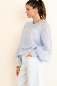 Copenhagen Muse :  Lyocell top with puff sleeves Tilly | blue - img9