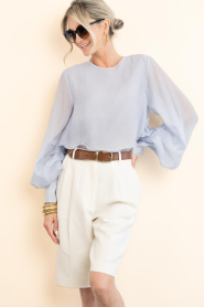 Copenhagen Muse |  Lyocell top with puff sleeves Tilly | blue | Picture 4