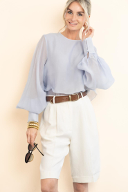 Copenhagen Muse |  Lyocell top with puff sleeves Tilly | blue | Picture 2