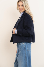 Copenhagen Muse | Wolmix schippersjas Emma | donkerblauw | Afbeelding 6
