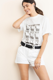 Janice :  T-shirt with print Adam | white - img4