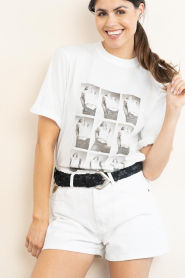 Janice :  T-shirt with print Adam | white - img5