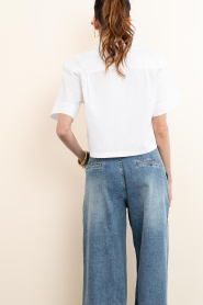 Janice :  Cropped poplin blouse Spike | white - img7