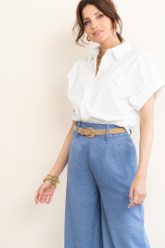 Janice |  Poplin blouse Yaro | white | Picture 9