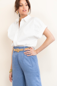 Janice |  Poplin blouse Yaro | white | Picture 10