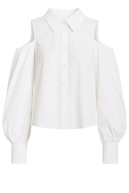 Janice |  Poplin blouse with cut-outs Stone | white | Picture 1