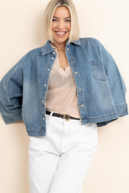 Janice |  Boxy denim blouse Carl | blue | Picture 6