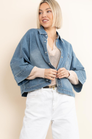 Janice |  Boxy denim blouse Carl | blue | Picture 7
