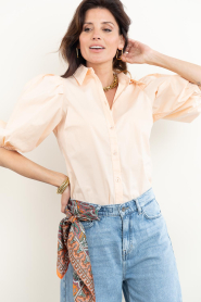 Janice :  Poplin blouse with puffed sleeves Lars | orange - img4