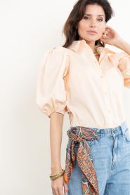 Janice :  Poplin blouse with puffed sleeves Lars | orange - img5