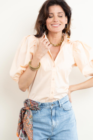 Janice :  Poplin blouse with puffed sleeves Lars | orange - img6