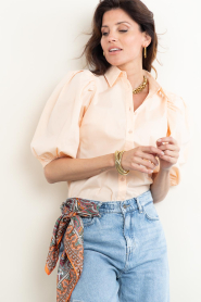 Janice :  Poplin blouse with puffed sleeves Lars | orange - img7