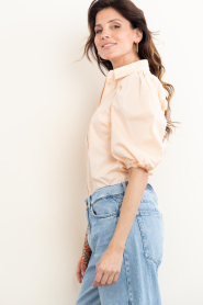 Janice :  Poplin blouse with puffed sleeves Lars | orange - img8