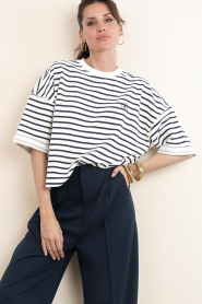 Janice |  Striped soft sweater Aiden | white | Picture 4