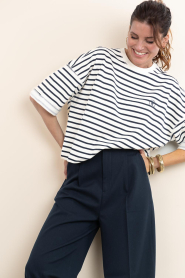 Janice |  Striped soft sweater Aiden | white | Picture 5