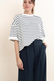 Janice |  Striped soft sweater Aiden | white | Picture 6