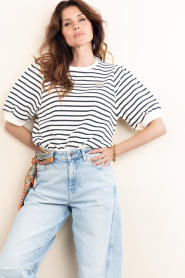 Janice :  Striped sweater Corey | white - img2