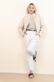 Janice |  Cashmere mix baseball jacket Collin | beige | Picture 3