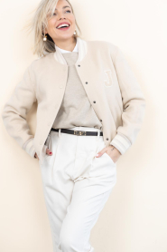 Janice |  Cashmere mix baseball jacket Collin | beige | Picture 2