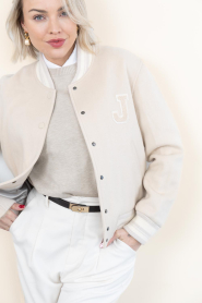 Janice |  Cashmere mix baseball jacket Collin | beige | Picture 10