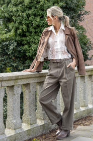 Janice :  Suede biker jacket Burke | brown - img10