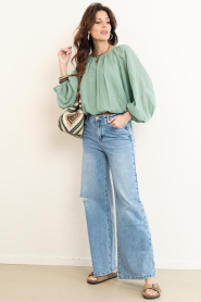 Janice |  Mid waist wide leg jeans Cash | blue | Picture 3
