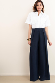 Badits :  Crêpe trousers Moira | blue - img2