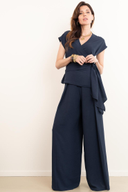 Badits :  Crêpe trousers Moira | blue - img4
