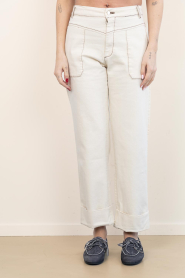 Badits :  Jeans with decorative seams Mykonos | natural - img4