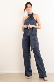 Badits |  Satin one shoulder top Sira | grey | Picture 3