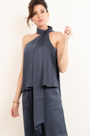 Badits |  Satin one shoulder top Sira | grey | Picture 4