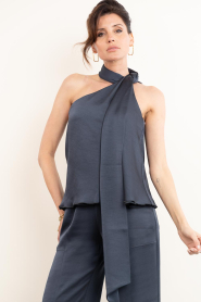 Badits |  Satin one shoulder top Sira | grey | Picture 5