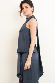 Badits |  Satin one shoulder top Sira | grey | Picture 8